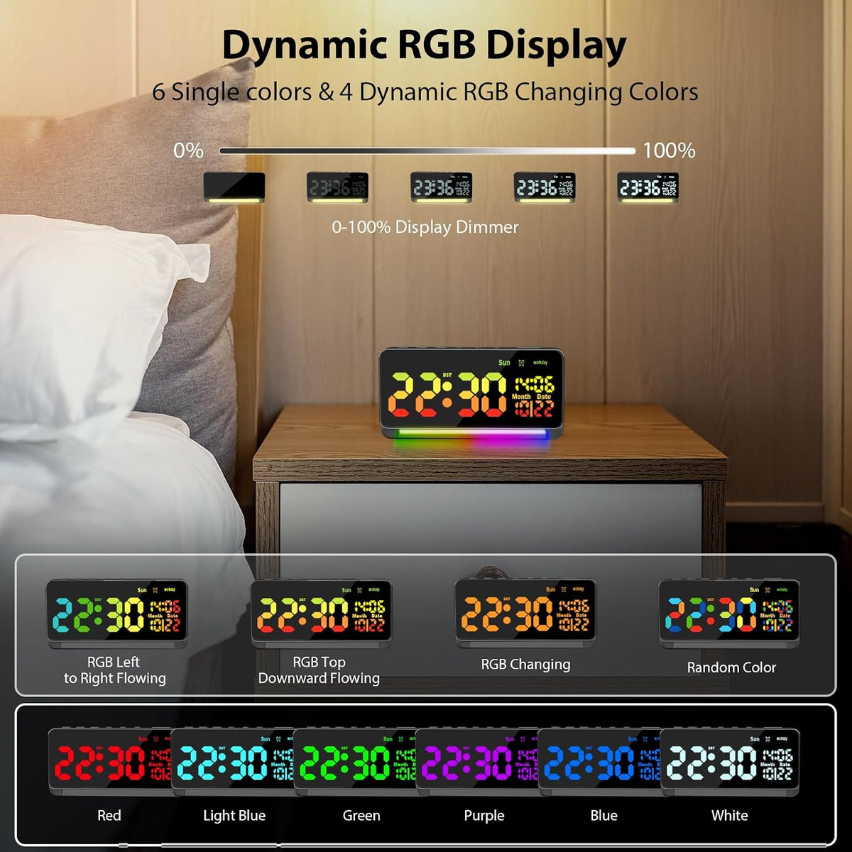 Samshow 120db Super Loud Alarm Clock for Heavy Sleepers Adults
