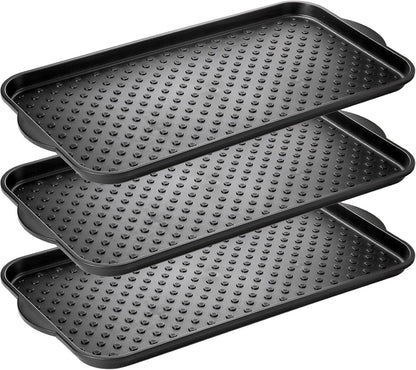 Kingrol 3 Pack Boot Trays, Waterproof Shoe Mats for Entryway Indoor, Multi-Purpose Trays for Boots, Shoes, Garden, 29 x 14.3 Inch