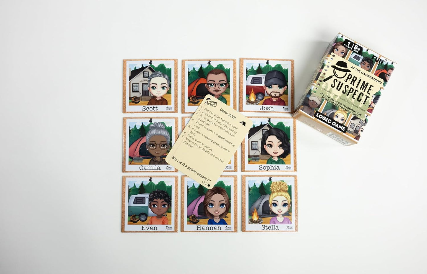Prime Suspect Logic Game with 45 Case Cards | Single Player or Group Play | Ages 8+ | Compact Brain Teaser Game | Detective Game (Prime Suspect: Original)