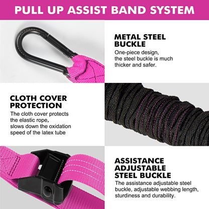 HPYGN Two Foots Pull Up Assistance Bands, Heavy Duty Resistance Band for Pull Up Bar, Adjustable Weight/Size with Fabric Feet/Knee Rest, Bands for Pull Up Assist for Strength Training, Pull Up