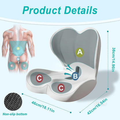 Seat Cushion for Office Chair, Ergonomic Cushion with Lumbar Support Pillow