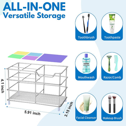 Electric Toothbrush Holders for Bathrooms 304 Stainless Steel Quick Drying | Upgrade Heavy Duty Sturdy Durable Toothpaste Holder Bathroom Organizer Storage Decor Accessories Tooth Brush Holder Caddy