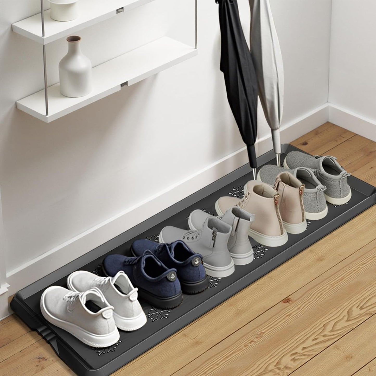 Azadx Heavy Duty Boot Trays Natural Rubber Shoe Mat Tray for Entryway | Ultra Large Boot mat Tray Multi-Purpose for Outdoor Door Mats, Waterproof Durable Shoe Tray 16x42 Inch