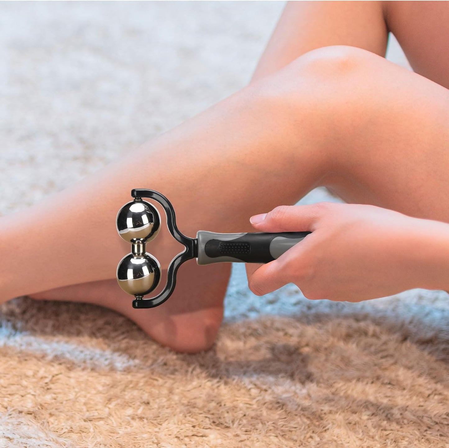 Nobility Massage Ball Roller– Ice Cold and Hot for Deep Tissue and Sore Muscle Relief of Stiffness and Stress, Body, Neck, Back, Foot, Plantar Double Black
