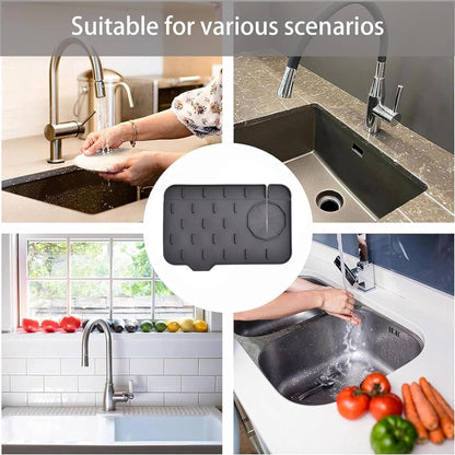2 Pack Mini Sink Splash Guard, Double Sided Kitchen Faucet Mat | Tap Water Catcher for Bathroom and Corner Basins, Defends Worktops Against Puddles, Gathering Regular Water Drips