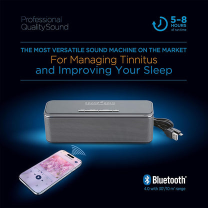 Sound Oasis Bluetooth White Noise Machine – Portable Sound Machine with 20 Non-Looping Nature, Pink & Brown Noise Sounds, Tinnitus Masker for Sleep, Baby, Office & Travel, Rechargeable