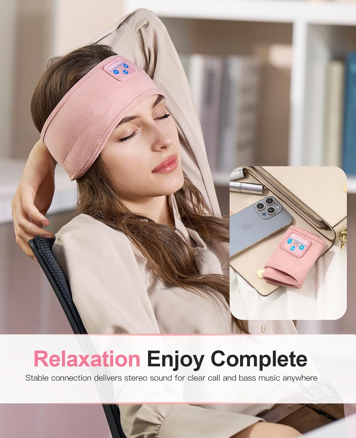 Perytong Sleep Headphones Wireless, Bluetooth Sports Headband Headphones with Ultra-Thin HD Stereo Speakers Perfect for Sleeping,Workout,Jogging,Yoga,Insomnia, Air Travel, Meditation (Grey)