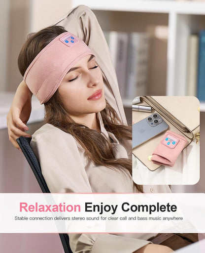 Perytong Sleeping Headphones Bluetooth Headband, Soft Long Time Play Sleeping Headsets with Built in Speakers Perfect for Workout,Running,Yoga,Travel, Darkgray