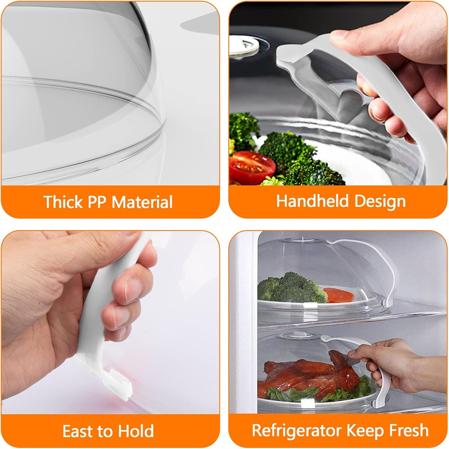 Microwave Cover for Food Splatter, BPA Free, Microwave Plate Cover Guard Lid with Handle, Food Cover Steam Vents Keeps Microwave Oven Clean-2 Pack