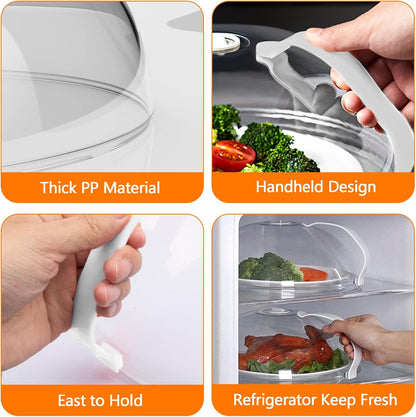 Microwave Cover for Food Splatter, BPA Free, Microwave Plate Cover Guard Lid with Handle, Food Cover Steam Vents Keeps Microwave Oven Clean-2 Pack