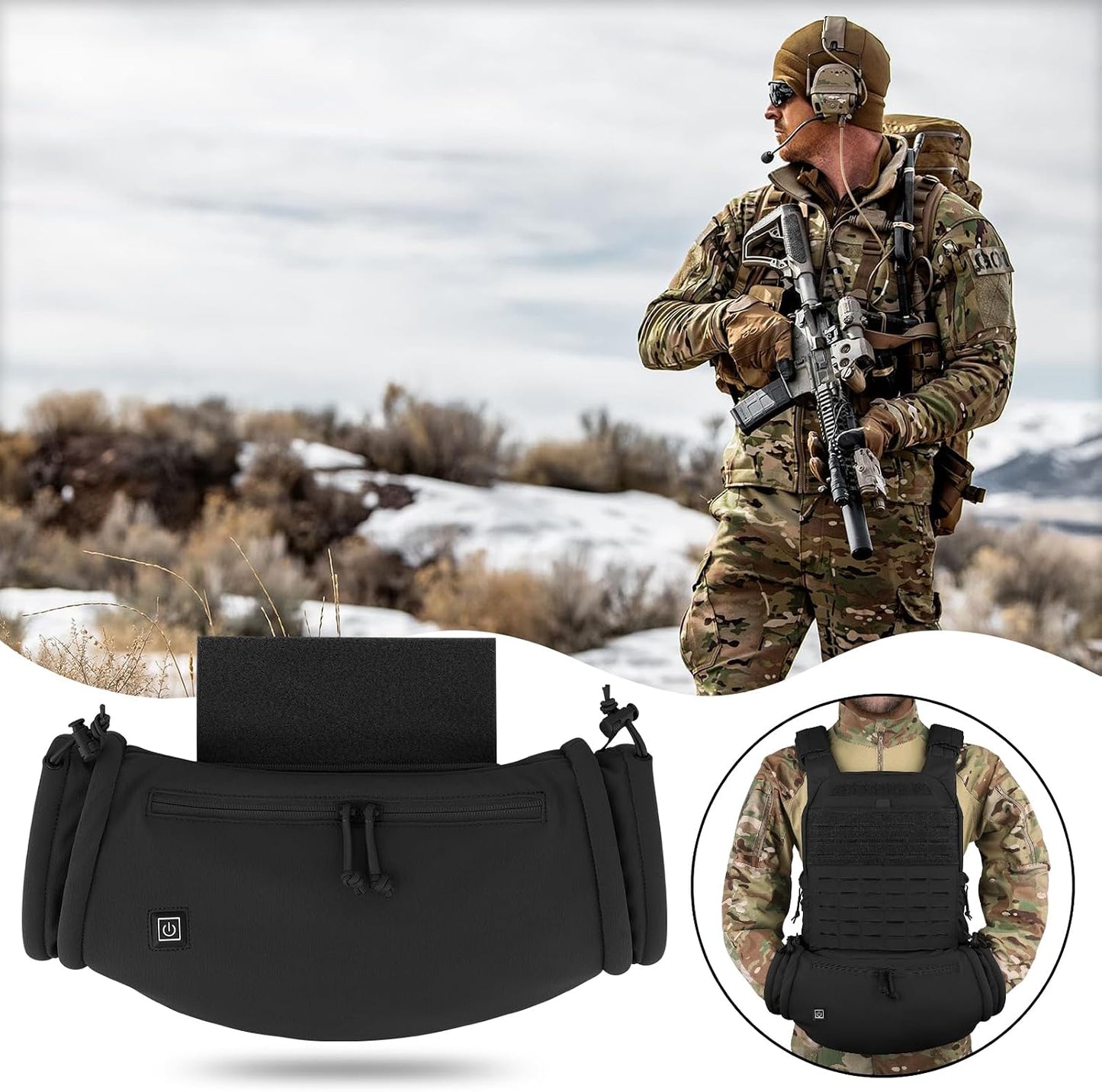Tactical Hand Warmer,Portable Drop Hanger Waist Handwarmer Pouch for Hunting Golf Camping Fishing, Hiking, Football Winter Outdoor Field Survival.