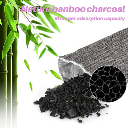 Charcoal Bags Odor Absorber (3x200g) Activated Bamboo Charcoal Air Purifying Bags Charcoal Odor Eliminating Bags for Home & Car Shoes, Closet, Pet -3 PACK