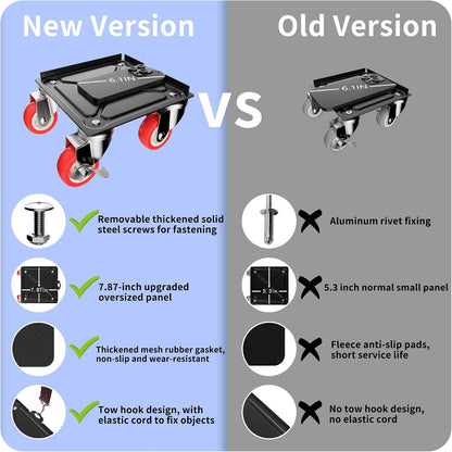 MYUEA Furniture Dolly,Furniture Movers with 5 Wheels,Carbon Steel Panel Heavy Duty Dolly,Maximum Load 3474 LBS,Furniture Lifter with 5 360° Rotatable Rubber Universal Wheels(Silver,6.89x6.9 in)