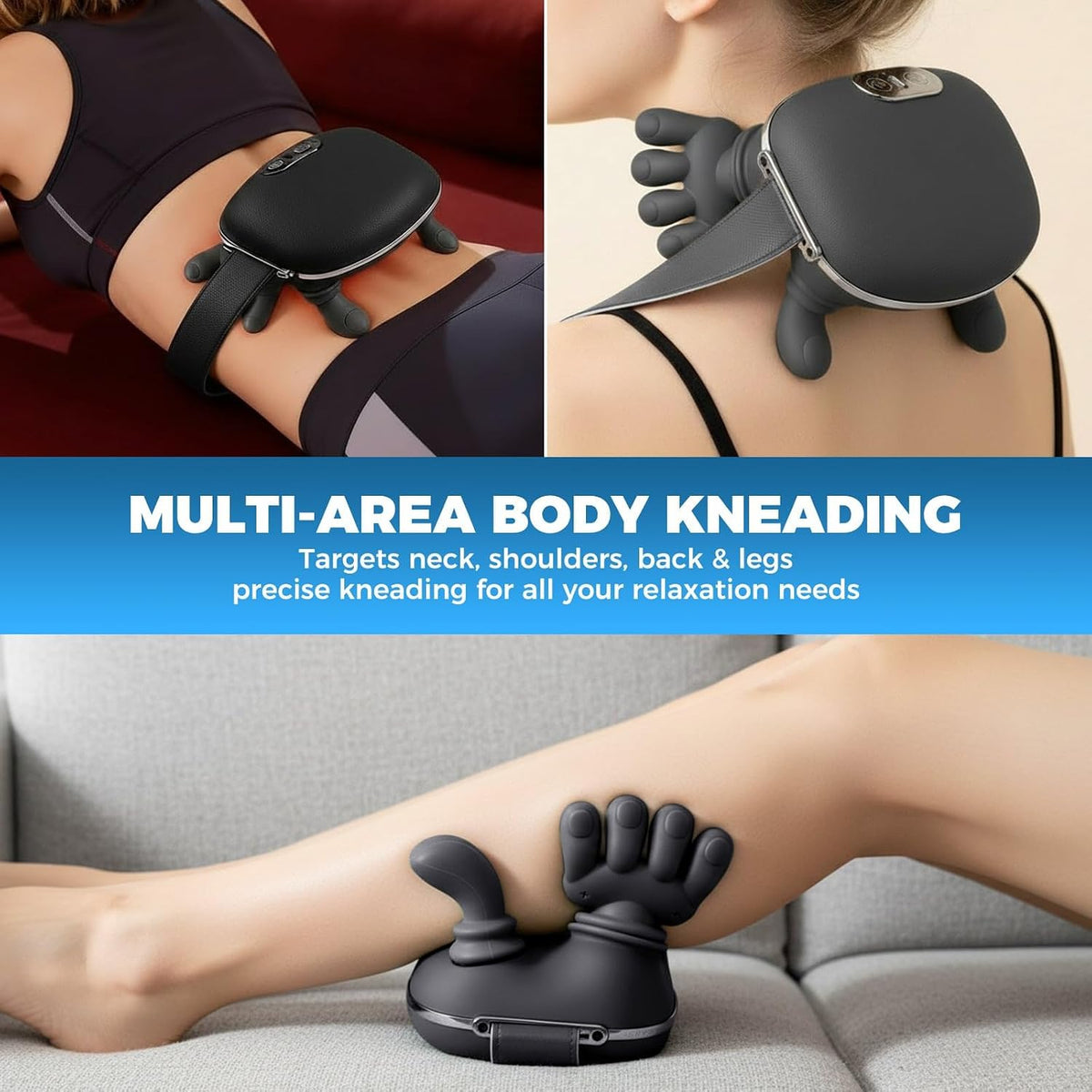 Neck Shoulder Massager with Heat, 4D Bionic Kneading Deep Tissue Relief