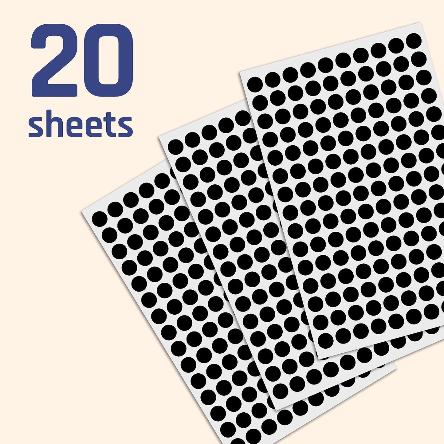 3000 Pieces, Small Colored Dot Round Stickers Labels - 10 Colors, 0.375"