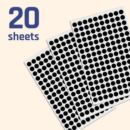 3000 Pieces, Small Colored Dot Round Stickers Labels - 10 Colors, 0.375"
