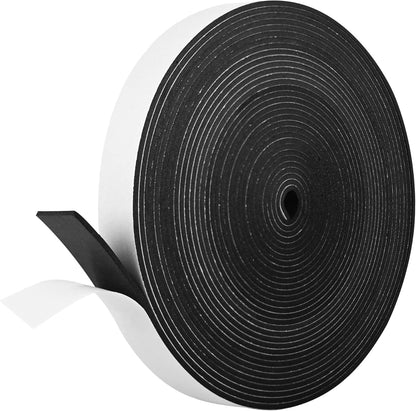 Kikerike Self Adhesive Foam Tape Weatherstrip 1/2In x 1/4In x 42Ft High Density Foam Insulation Strips Seal Weather Stripping with Strong Adhesive for Door and Window Sound Isolation Soundproofing