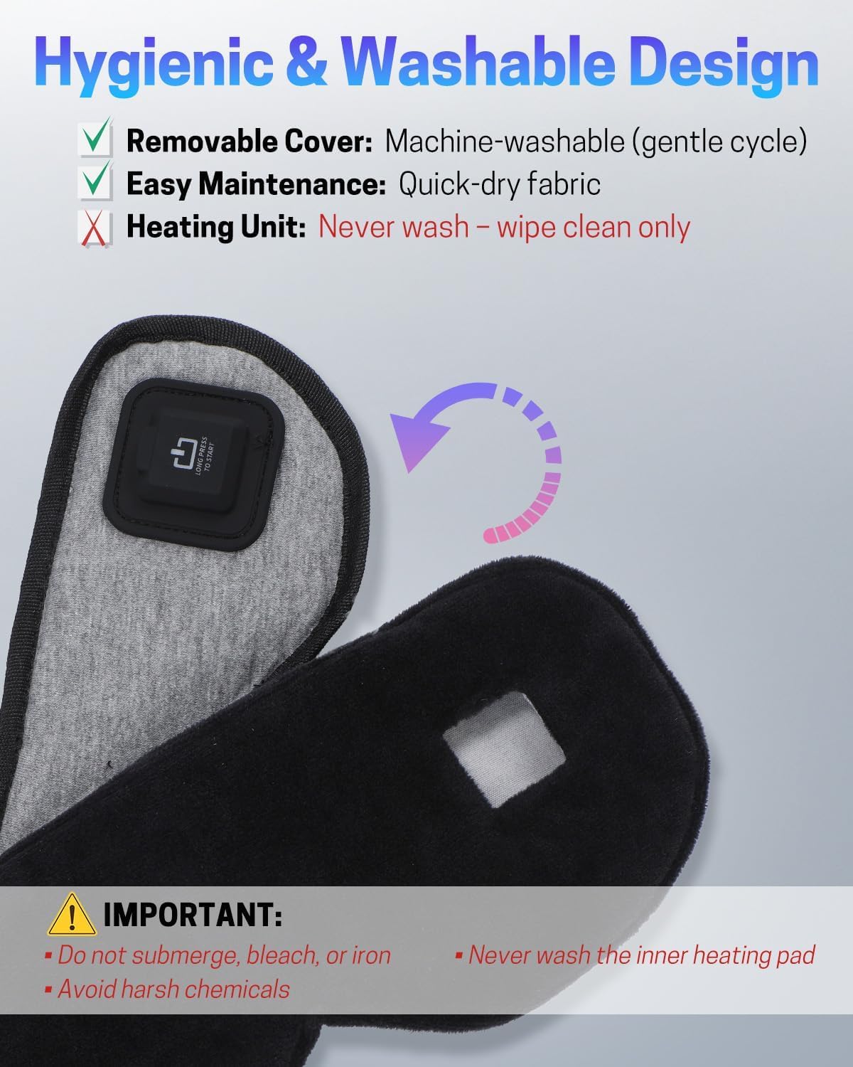 Heated Eye Mask for Dry Eyes, Stye Relief and Improved Sleep - Cordless Rechargeable Warm Compress with Graphene Heating, 3 Temp Settings, Auto Shut-Off, Washable Sleep Mask for Travel