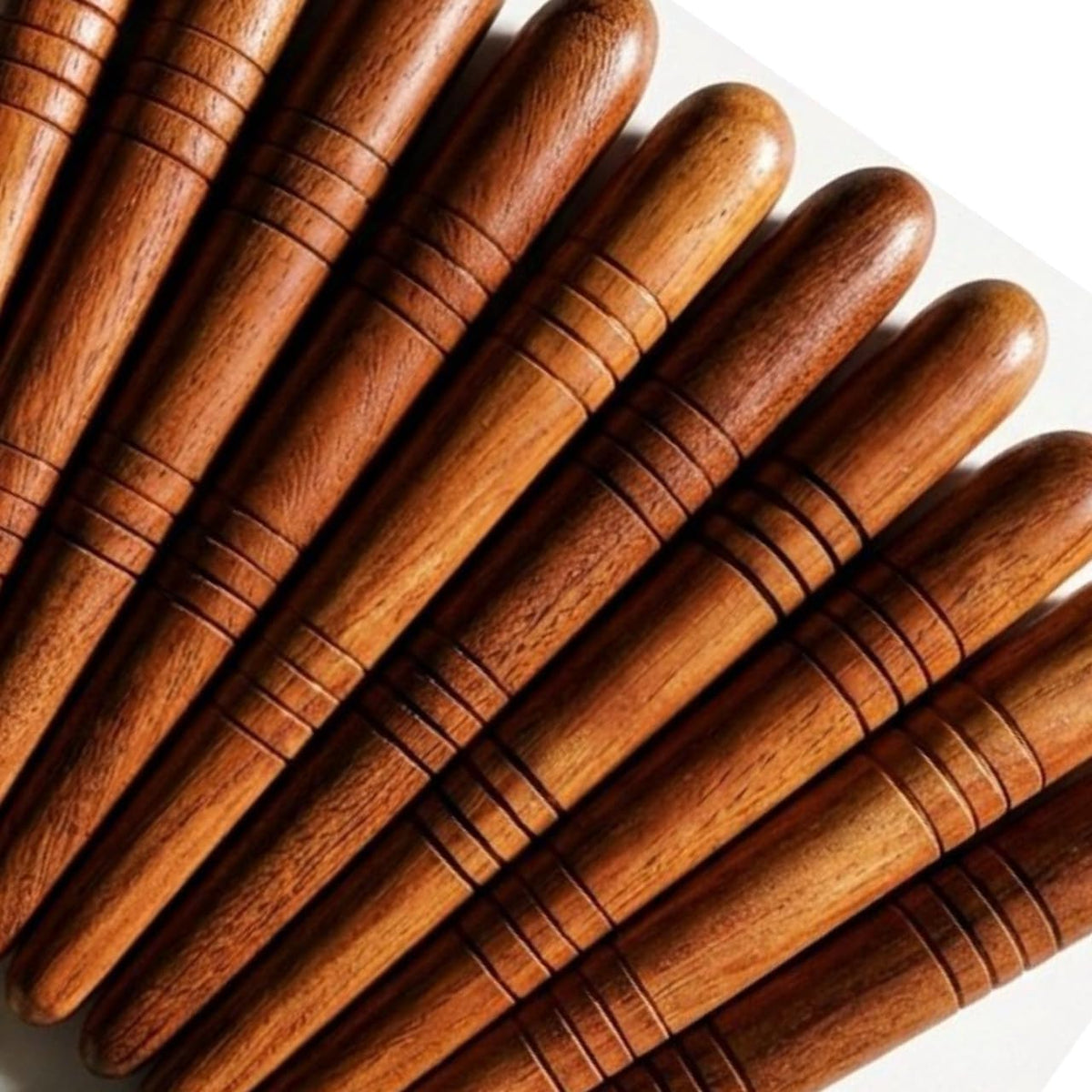 Lungcha Thai Traditional Wooden for Foot Massage Stick Tool Reflexology (Set 10 Foot Massage)