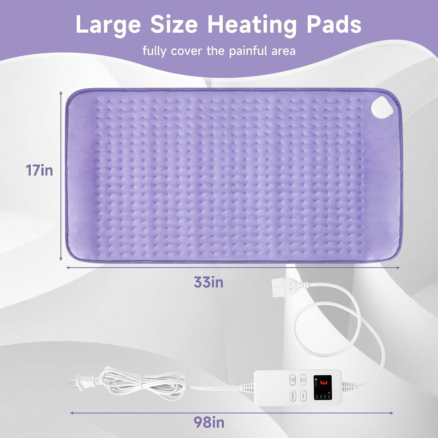 NBKLS Heating Pads for Back Neck Shoulder Pain, Electric Heating Pad Auto Shut Off, Fast Heat, Large Heating Pad Christmas Gift for Women Men, Birthday Gifts for Mom Dad (Blue)