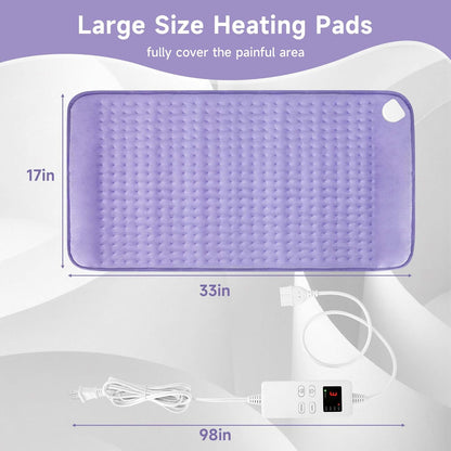 NBKLS Heating Pads for Back Neck Shoulder Pain, Electric Heating Pad Auto Shut Off, Fast Heat, Large Heating Pad Christmas Gift for Women Men, Birthday Gifts for Mom Dad (Blue)