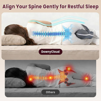 Memory Foam Knee Pillow for Side Sleepers, Supportive Leg Pillow with Heart Cutout Design and Adjustable Strap, Contoured Between Knees Pillow for Side Sleeping, Alignment Support, Gray