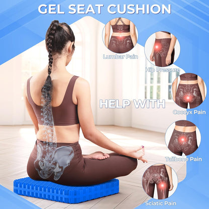 TushGuard Gel Seat Cushion for Long Sitting, Breathable Thick Patent Design