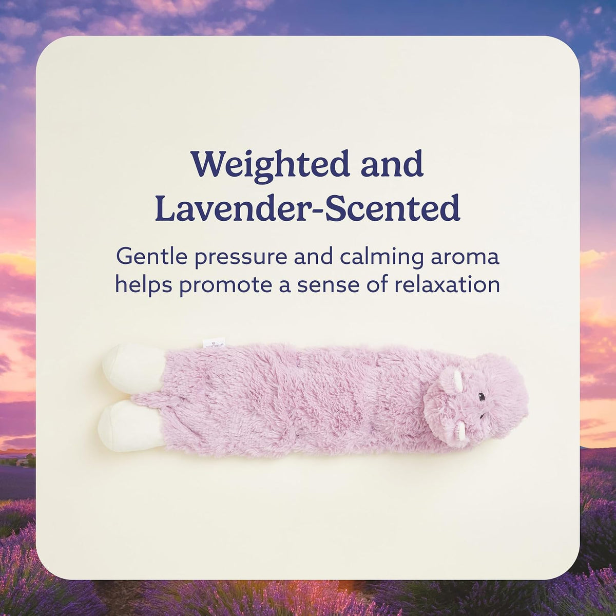 warmies Microwavable Neck & Shoulder Wrap - Heating & Cooling Plush Pad for Calming Relaxation - Weighted & Heated Neck Warmer with Scented Lavender - Microwave Heat Pad for Aches & Pain - Hippo