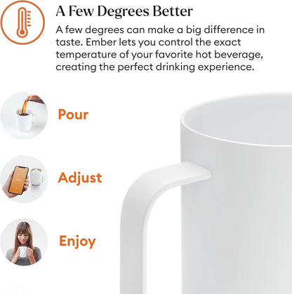 Ember Temperature Control 14oz Smart Mug 2, App-Controlled and Rechargeable Heated Coffee Cup Warmer with Intelligent LED Display, Sage Green.