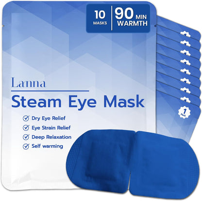 LANNA Heated Steam Eye Mask, Disposable 120 Minutes, Lavender Scent, 5 Pcs