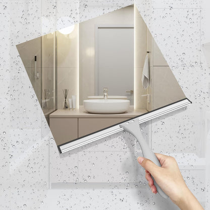 AmazerBath Squeegee for Shower Glass Door, All-Purpose Squeegee with Hook for Shower Doors, Windows, Mirrors, Tiles and Car Glass, 10 Inches
