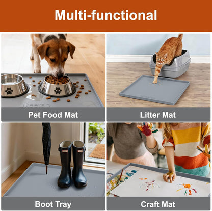34" x 22" Extra Thick Silicone Mat Waterproof with Raised Edge, | Under Sink Mat for Kitchen & Bathroom, Kitchen Cabinet Liner, Multi-Purpose for Storage & Protection