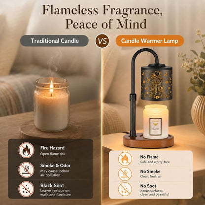 Dimmable Candle Warmer Lamp with Timer Adjustable Height for Scented Jar Candles Electric Candle Wax Melt Warmer for Home Decor Christmas Birthday Gifts for Women Mom(Hummingbird)