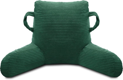 Reading Pillow for Sitting in Bed Adult, Memory Foam, Pockets | Shredded Memory Foam Backrest, Back Pillow with Arms and Pockets, Provide Comfort for Reading and Gaming in Bed, Black