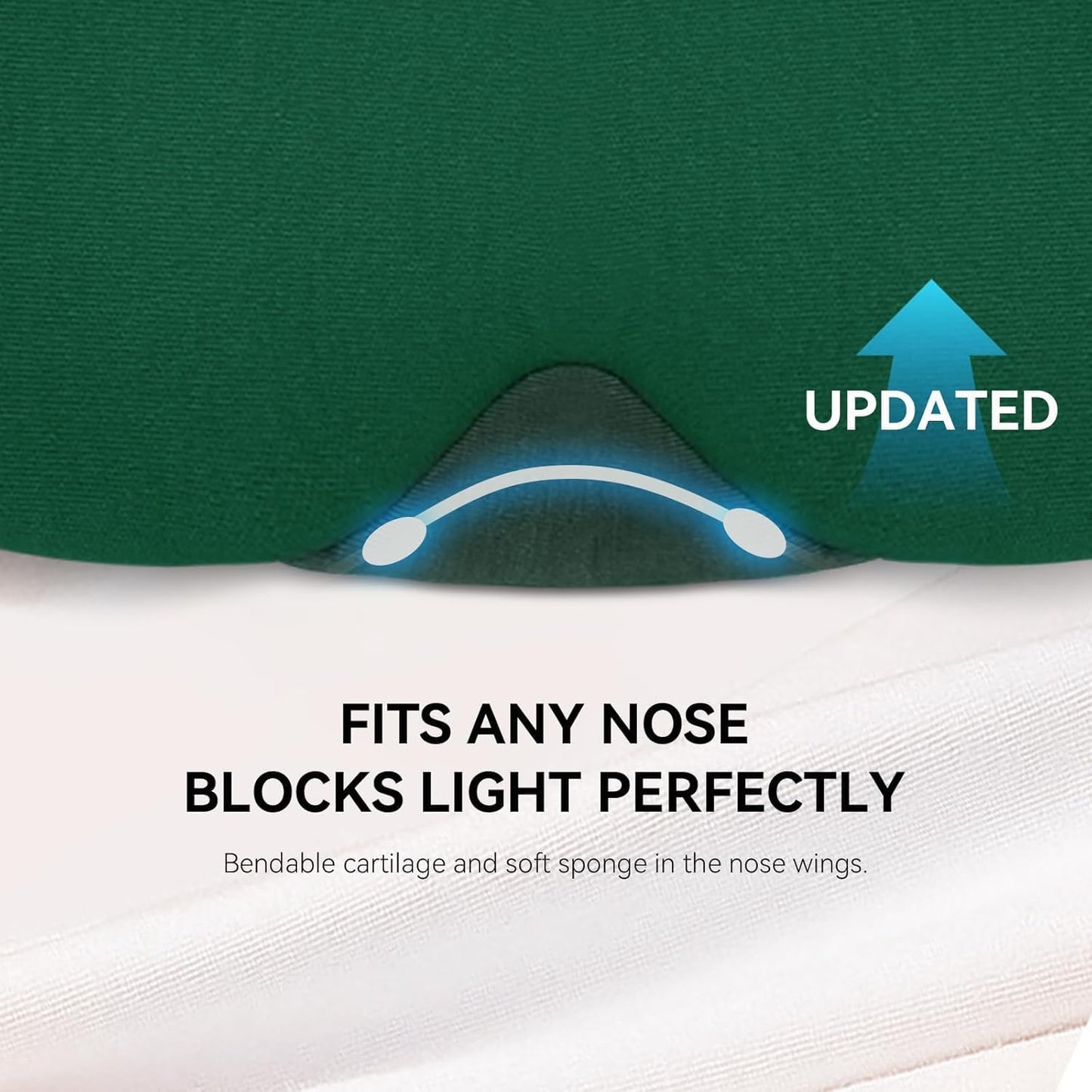 Mavogel Cotton Sleep Eye Mask, Light Blocking with Adjustable Nose Bridge | Updated Design, Soft and Comfortable Night Eye Mask for Men Women, Eye Blinder for Shift Work, Includes Travel Pouch, Grey