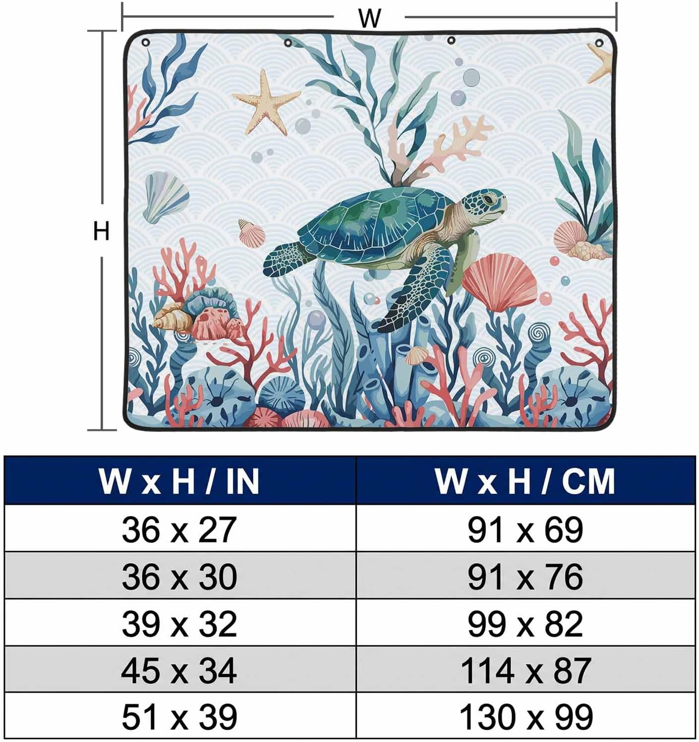 Magnetic Fireplace Cover Turtle Coral Starfish Fireplace Screen Decorative Shell Ocean Marine Life Insulation Fireplace Blocker Save Energy Fireplace Draft Stopper Covers for Living Room 39x32 Inch