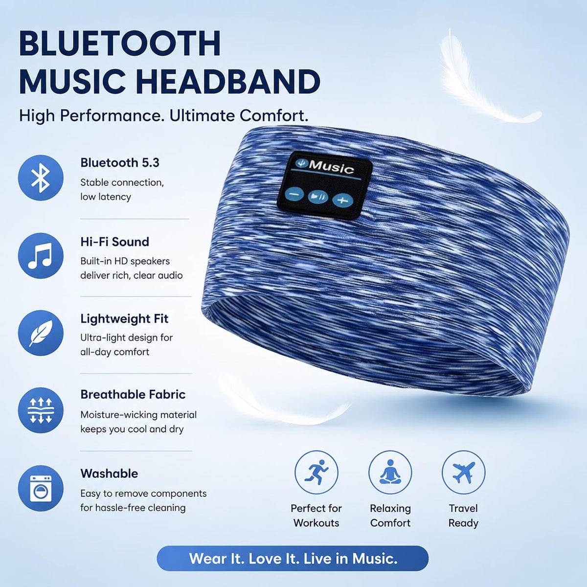 Sleep Bluetooth Headphones, Sleep Headphones Headband Wireless for Sleeping Side Sleeper, Wireless Sleep Earphones for Workout Sports Yoga Running Travel(Pinkish Yellow)