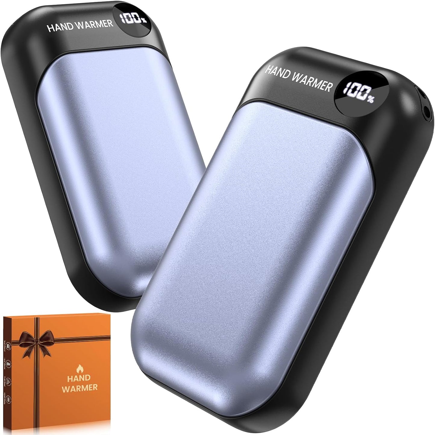 Hand Warmers Rechargeable 2 Pack, 4-Levels 104°F to 131°F Electric Hand Warmers, UL Certified Safe & Real 9Hrs Heating, Portable Pocket Hand Warmer for Women Men Kids, Fishing, Hunting, Golf, Camping