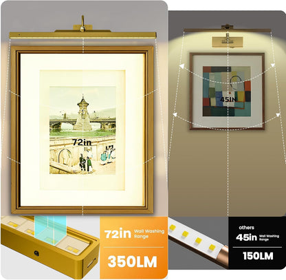 Picture Light for Wall, 12" Rechargeable Wireless Battery Operated Painting Lighting, Dimmable LED with Remote 3CCT for Wall Art Gallery Display (Black)