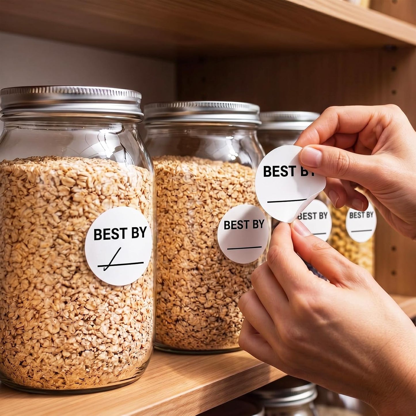1000 Pcs Expiration Date Stickers - 1.5 Inch Small Food Labels for Marking Organizing Inventory, Food Container or Storage