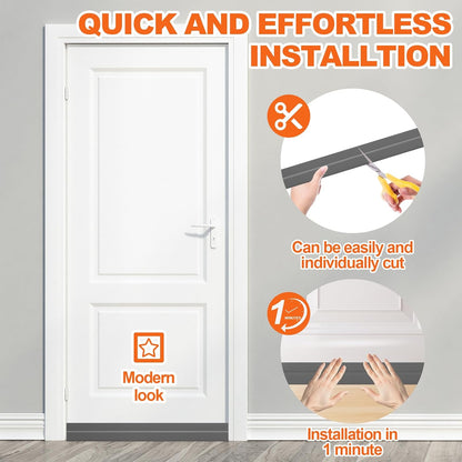 Door Draft Stopper, Door Sweep for Bottom of Door, Weather Stripping Door Seal Gap Filler Bottom Blocker Soundproofing Cold Air Insulation Save Energy Install Quickly Easily (Black, 39‘’)