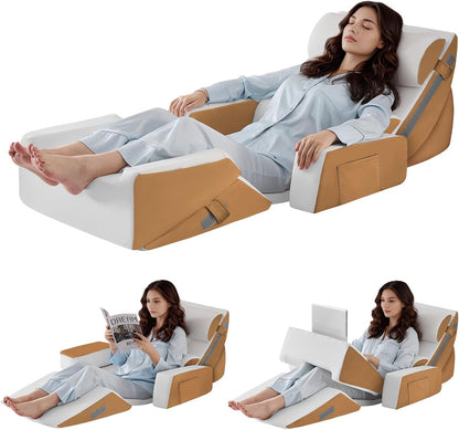 Yojoker Leg Elevation Pillows for Swelling, Memory Foam Wedge Pillow for Legs Blood Circulation, Leg Elevation Pillows for After Surgery, Knee Wedge Pillow for Sleeping Back Hip Ankles Relief