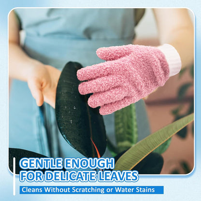 MIG4U Microfiber Dusting Gloves House Cleaning Glove for Blinds, Windows, Shutters, Furniture, and Car, Reusable Lint-Free Blue 1 Pair S/M