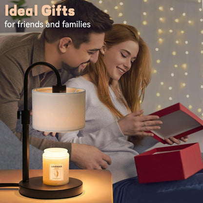 FINCMY Candle Warmer Lamp with Timer, Adjustable Height Candle Wax Warmer Candle Lamp Warmer for Jar Candles, Home Decor House Warming Gifts Compatible with Various Candles (Linen)