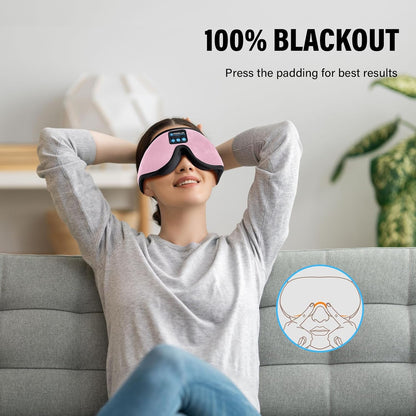 Sleep Headphones,Sleep Mask for Side Sleeper,3D Eye Mask for Sleeping with Stereo Speakers,Bluetooth Headphone,Perfect for Gifts for Women/Men Black