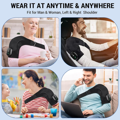 Shoulder Heating Pad with Massage , Shoulder Massager for Pain Relief | Shoulder Massager with Heat, Heated Shoulder Wrap for Rotator Cuff, Heated Shoulder Brace for Women Man