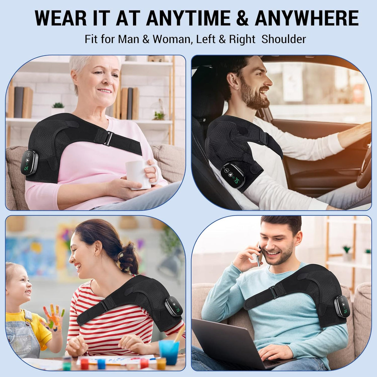 Shoulder Heating Pad with Massage , Shoulder Massager for Pain Relief