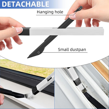 7Pcs Crevice Cleaning Brush, Multifunctional Window Track Cleaning Tools and Window Groove Cleaning Brush, Home Kitchen Bathroom Window Faucets, Easy to Use Cleaner Supplies Tool