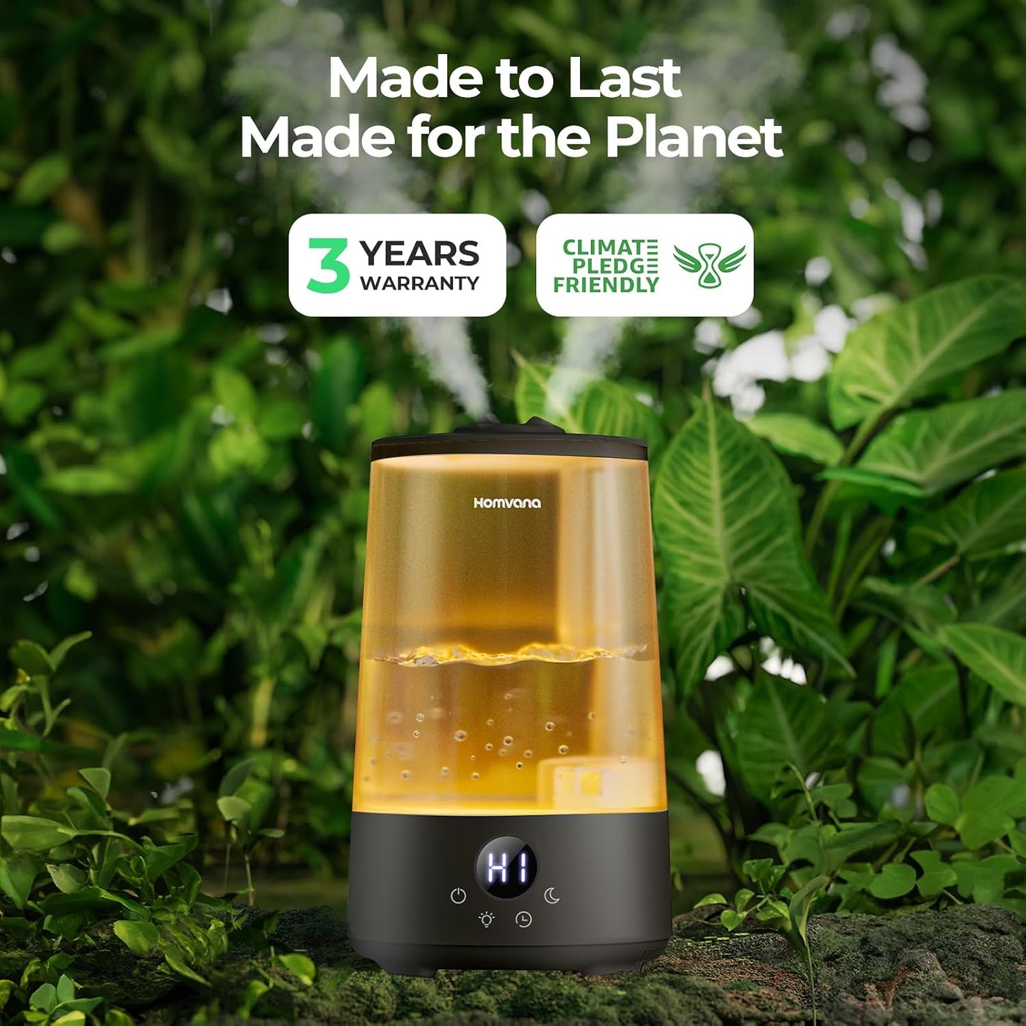 Homvana 3.6L Top-Fill Cool Mist Humidifiers for Bedroom, Large Room & Plants, 23dB Ultra-Quiet, Easy-to-Clean 2-in-1 Baby Humidifier & Oil Diffuser for Congestion Relief, Lasts Up to 4 Nights (Grey)
