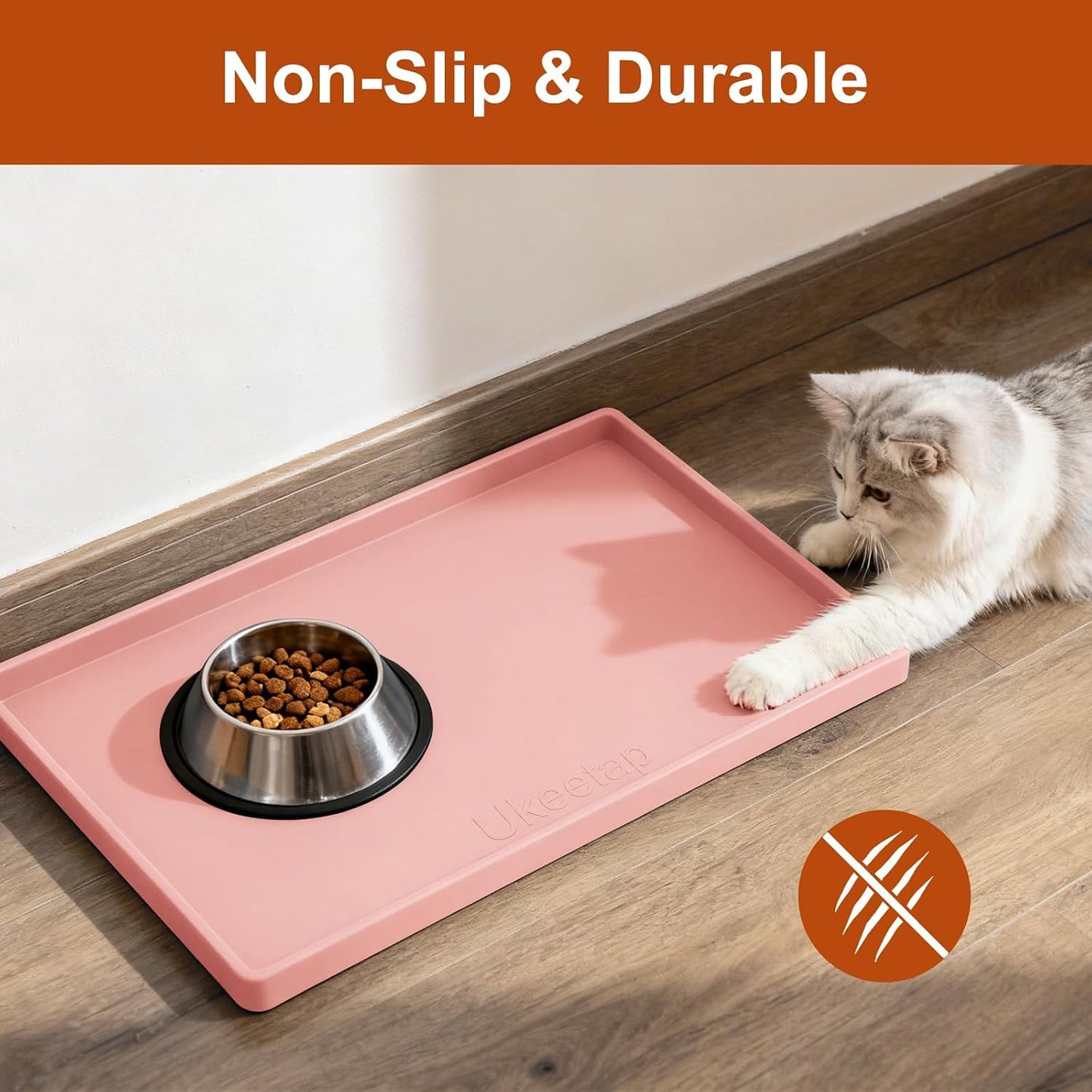 34" x 22" Extra Thick Silicone Mat Waterproof with Raised Edge, | Under Sink Mat for Kitchen & Bathroom, Kitchen Cabinet Liner, Multi-Purpose for Storage & Protection